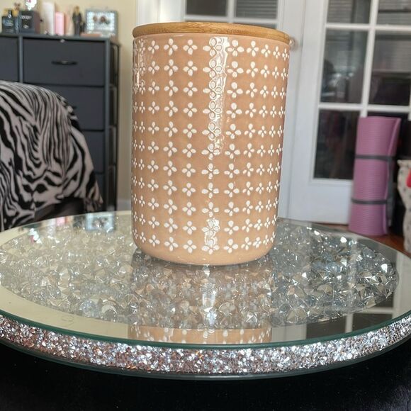 Eccolo Other - New Eccolo ceramic light brown kitchen mediumjar house decoration floral pattern